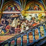gallery, art, mural, baroque, ancestral gallery, painting, stairs, wall painting, layout, picture, to dye, multicoloured, historical, old, painted, wall, antique, coloured, painted wall, scene, railing, columns, shine, gloria, ancestors, episode, art, art, painting, painting, painting, painting, painting