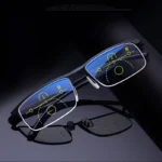 Intelligent zoom for both men and women anti-blue light reading glasses, progressive multi-focus dual use reading glasses