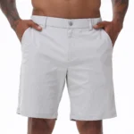 Men's Cargo Trendy Shorts Casual Elegant Golf Pants, Suit Shorts Work Dress Shorts with Concealed-Type Zipper Side Pockets
